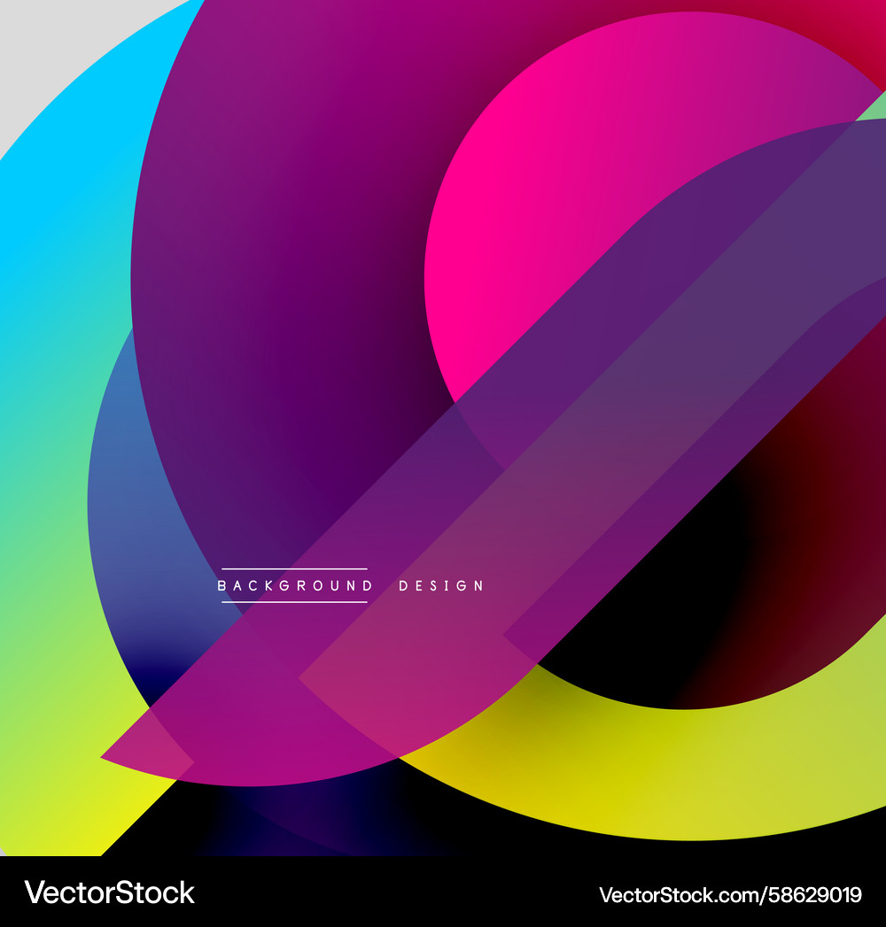 Abstract vibrant shapes overlap creating dynamic Vector Image
