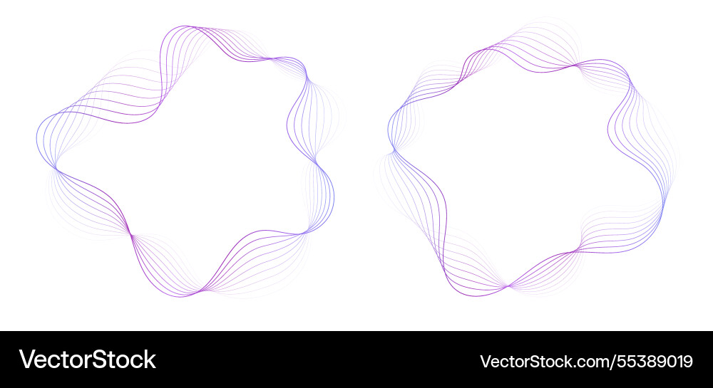 Abstract wavy frames set colorful flowing borders Abstract wavy frames set colorful flowing borders Vector Image