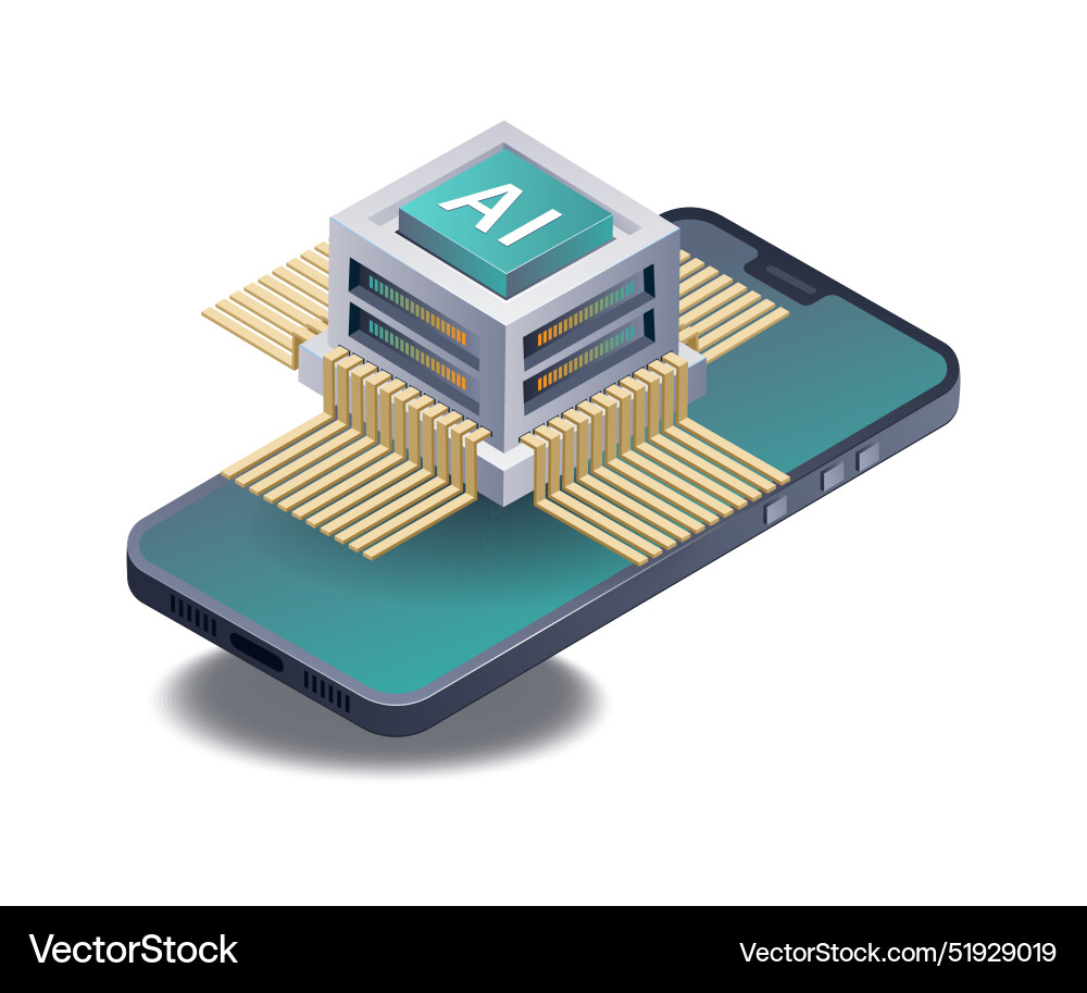 Advanced ai technology in smartphone applications Advanced ai technology in smartphone applications vector image