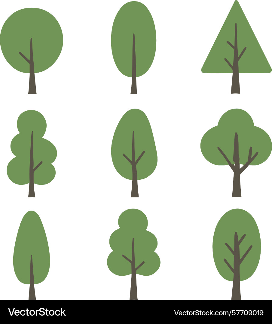 Assorted trees art presenting different Assorted trees art presenting different vector image