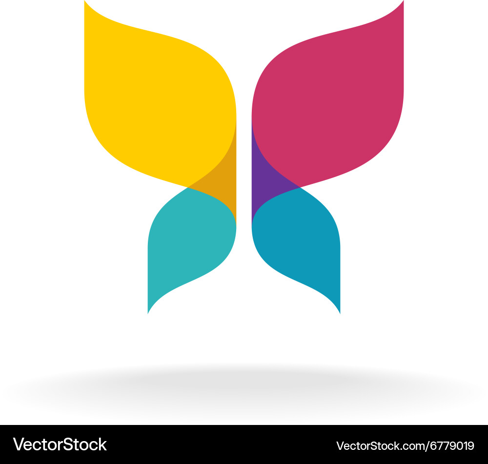 Butterfly Logo Overlay Transparent Sheets Vector Image