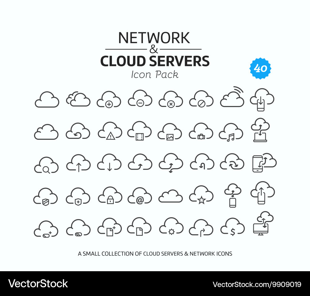 Cloud Computing Icon Set vector image