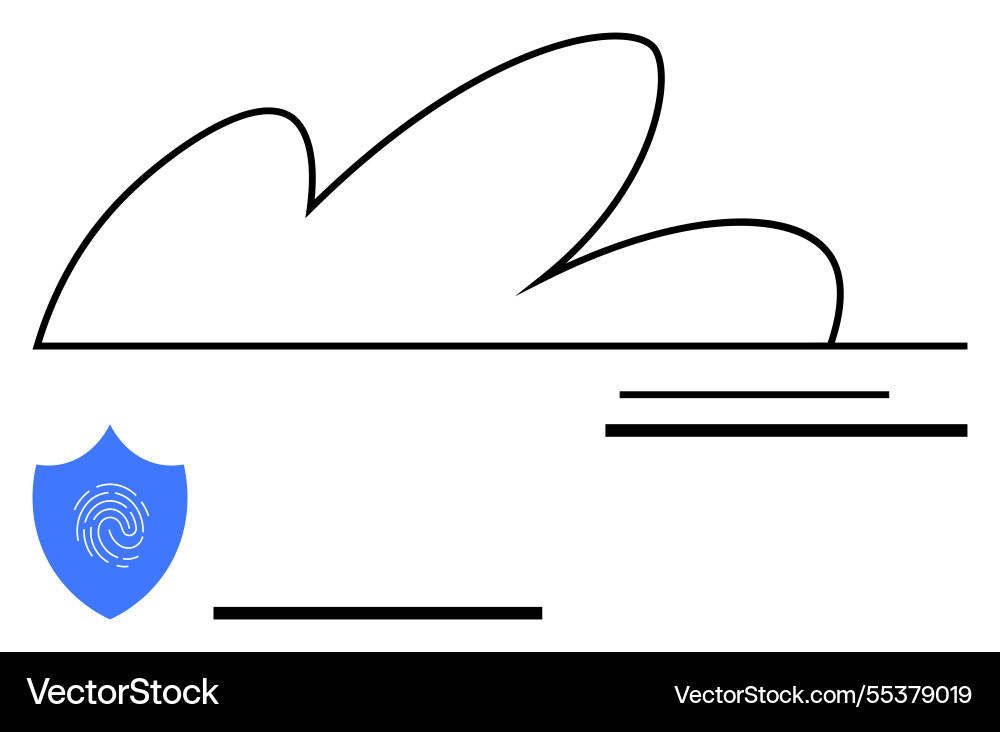Cloud computing with fingerprint security shield Cloud computing with fingerprint security shield vector image