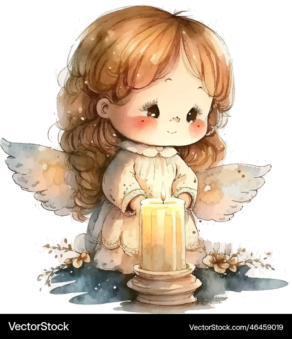 Cute easter angel with a candle in his hands Cute easter angel with a candle in his hands vector image