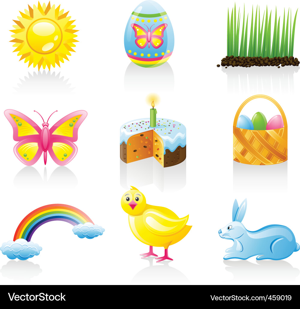 Easter icon set Royalty Free Vector Image - VectorStock