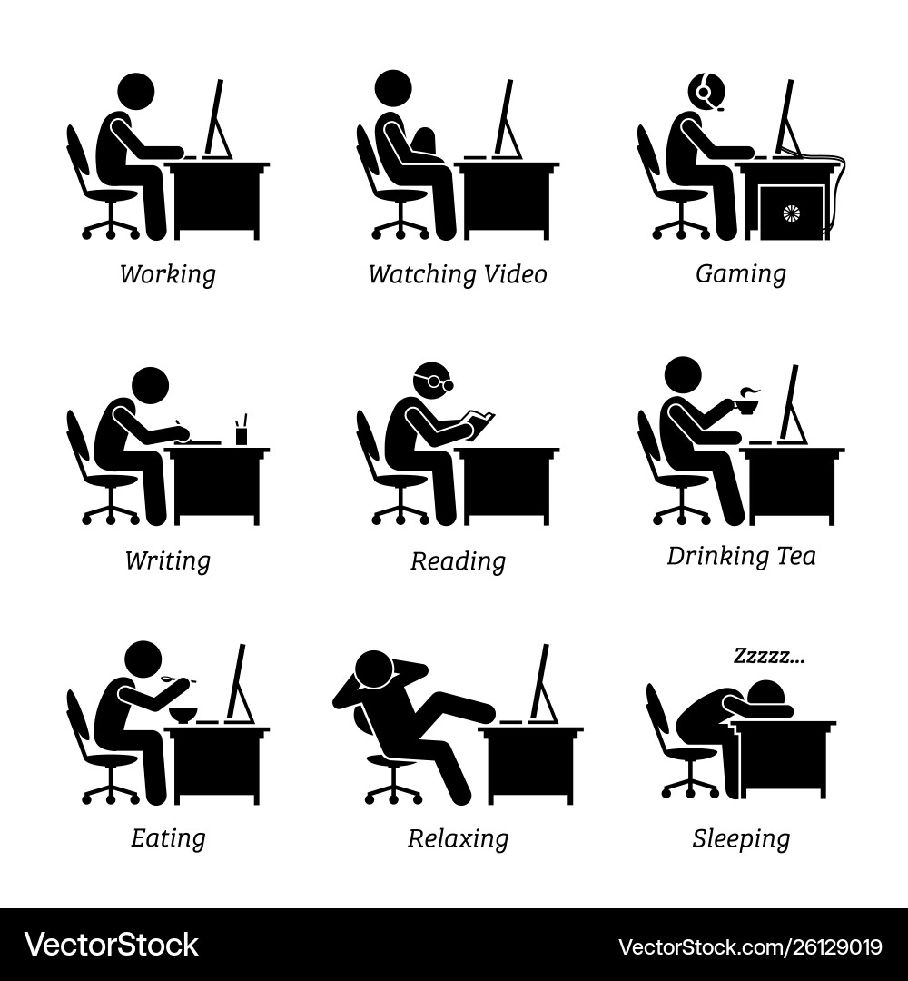 Executive working in front a computer Executive working in front a computer vector image