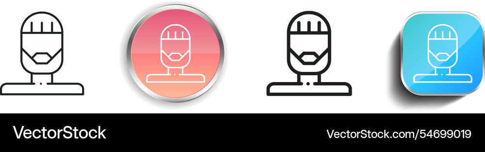 Hipster icon thin linear regular and button style vector image