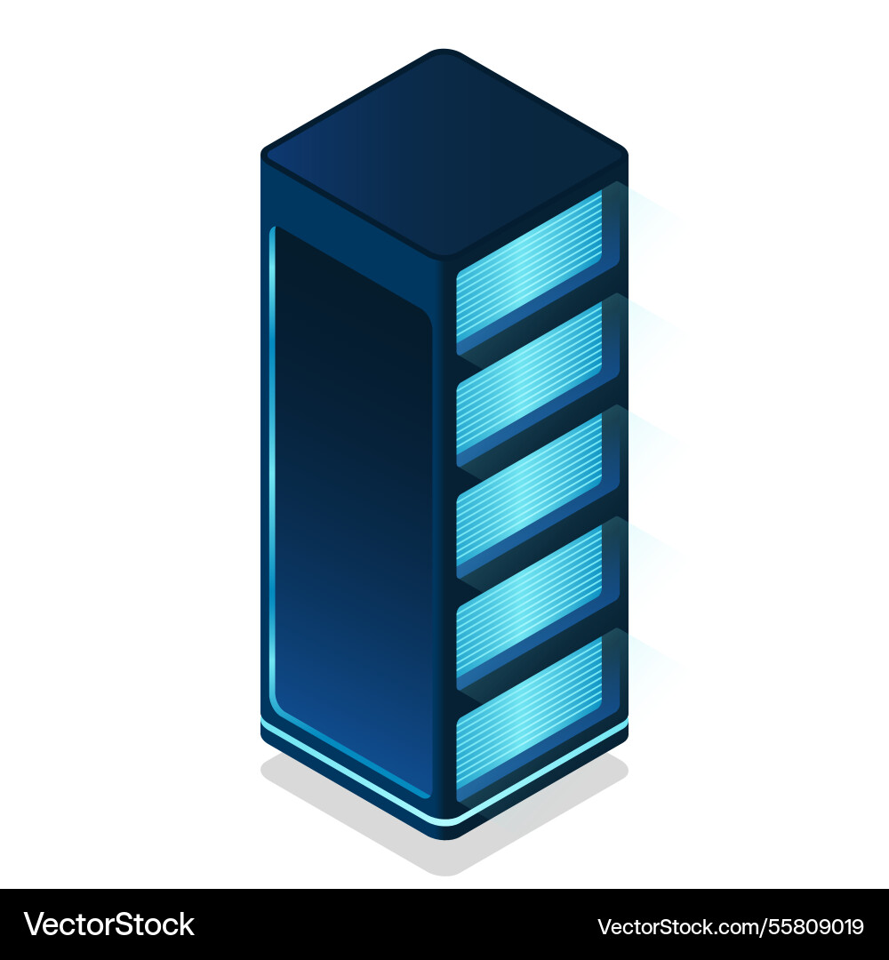 Isometric futuristic server database Isometric futuristic server database vector image
