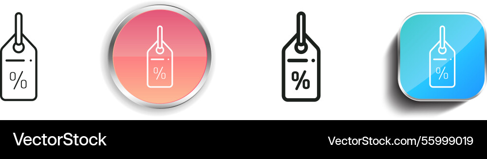 Label icon thin linear regular and button style vector image