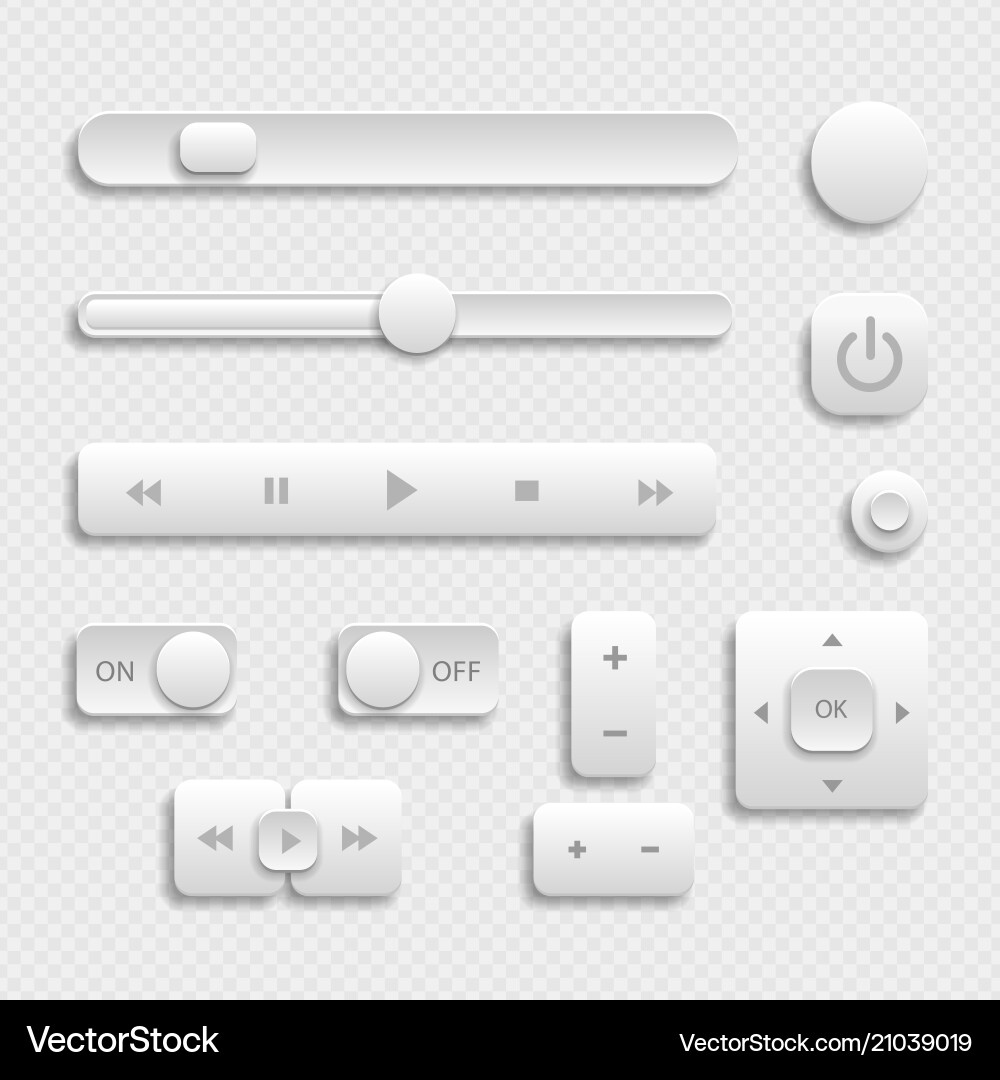 Modern Web UI Elements - Gray vector image