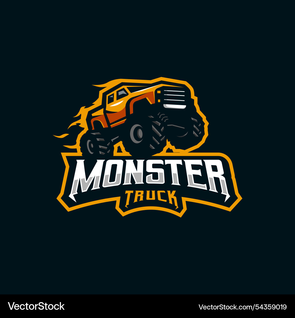 Monster Truck Logo - Bold & Powerful Vector Image