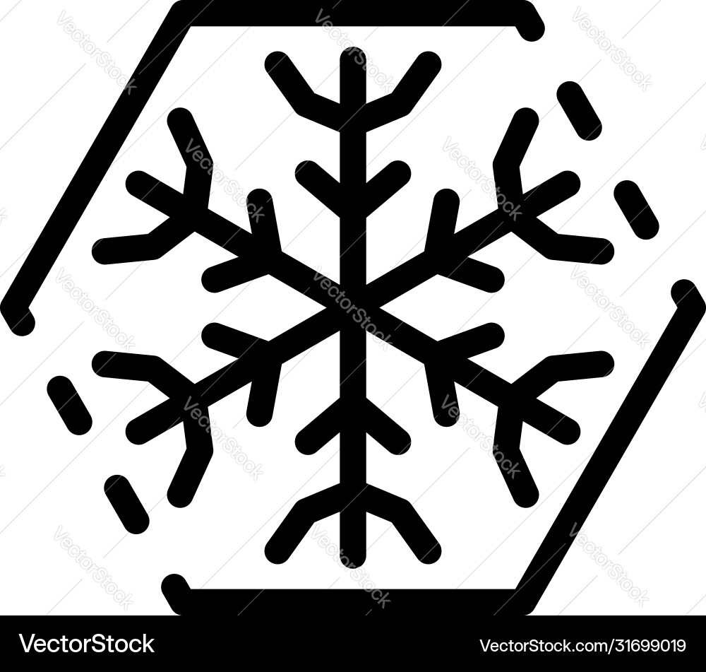 Snowflake in a hexagon icon outline style Vector Image