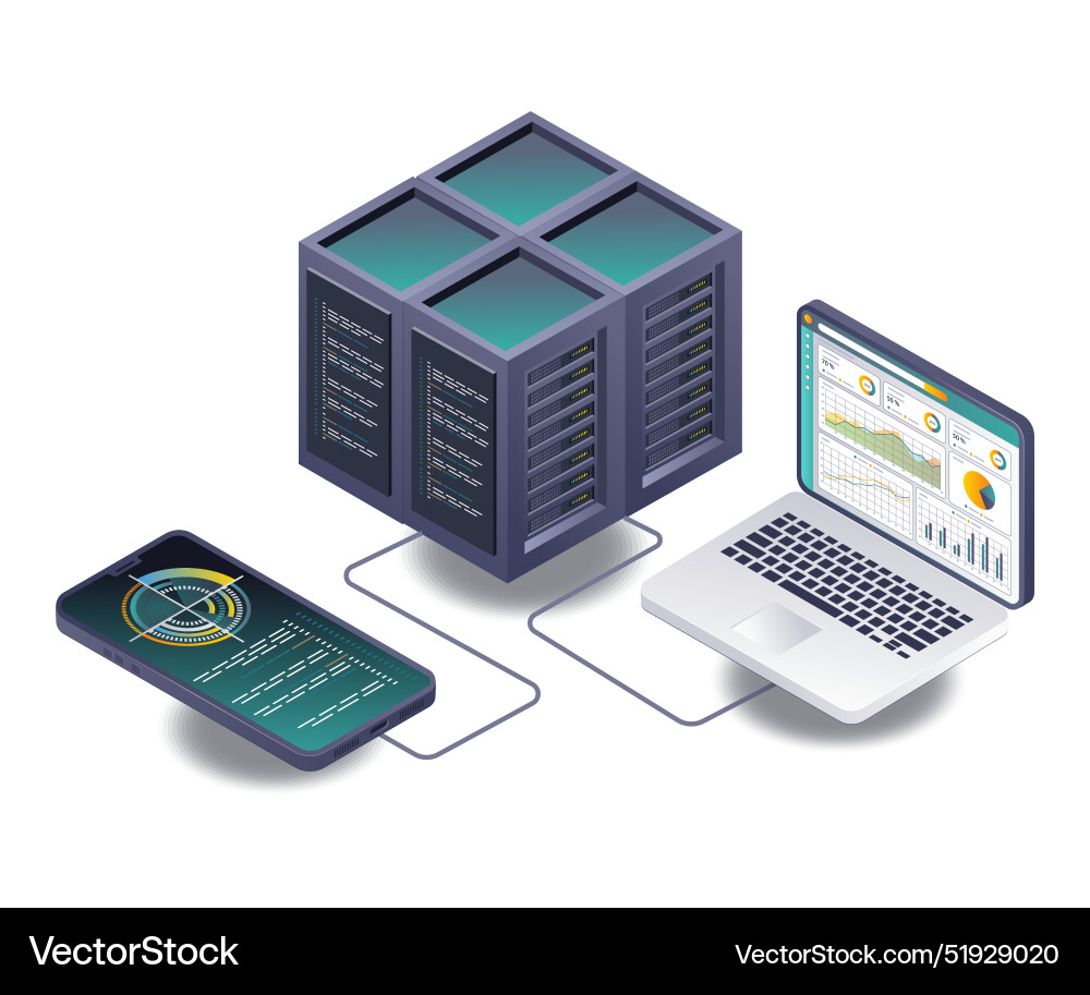 Advanced computer techniques for server data Advanced computer techniques for server data vector image
