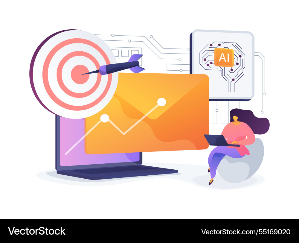 Ai-driven email campaign optimization abstract Ai-driven email campaign optimization abstract vector image