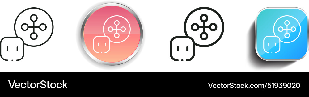 Buttons icon thin linear regular and button style vector image
