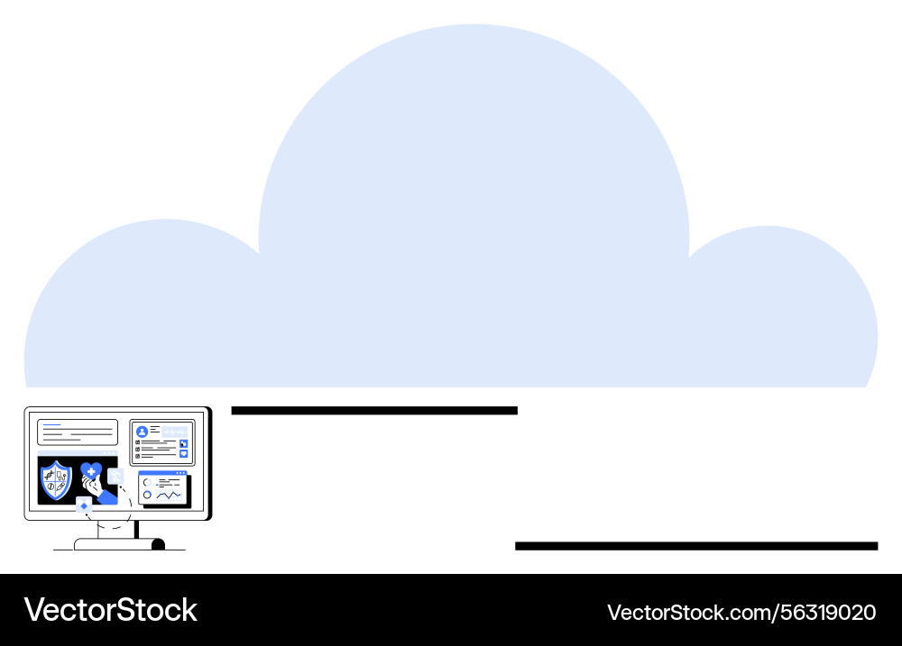 Cloud Security & Data Analytics Vector Image