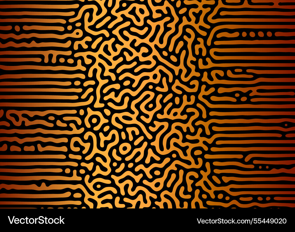 Gold and black turing pattern background vector image