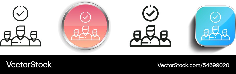 Hired icon thin linear regular and button style vector image