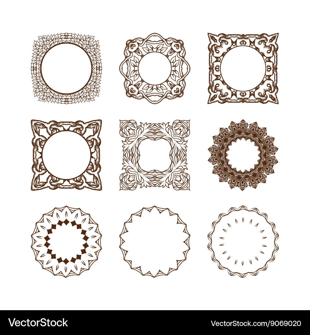 Set of simple linear monograms Vector Image