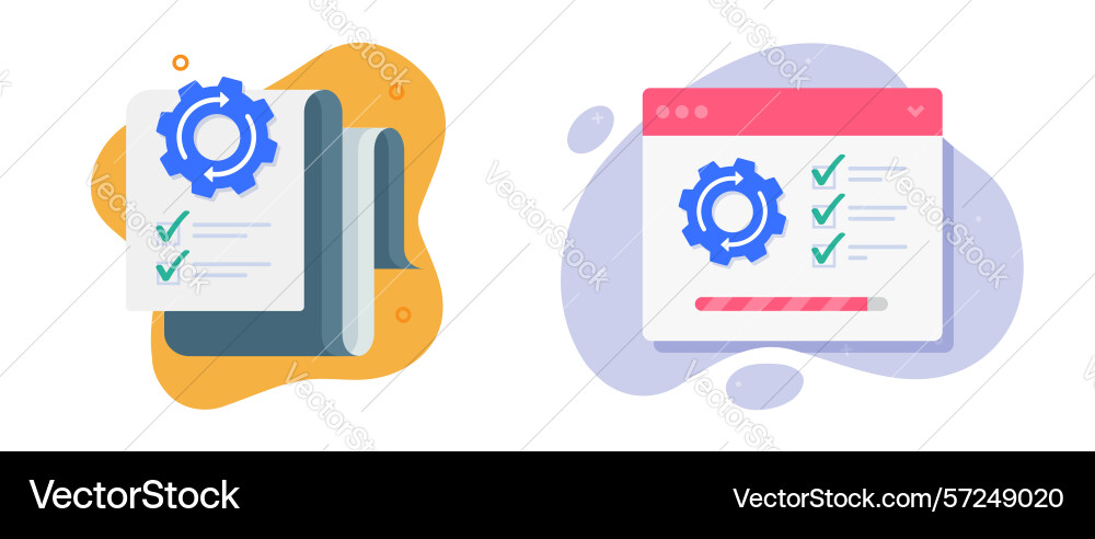 Software web site operation automation version vector image