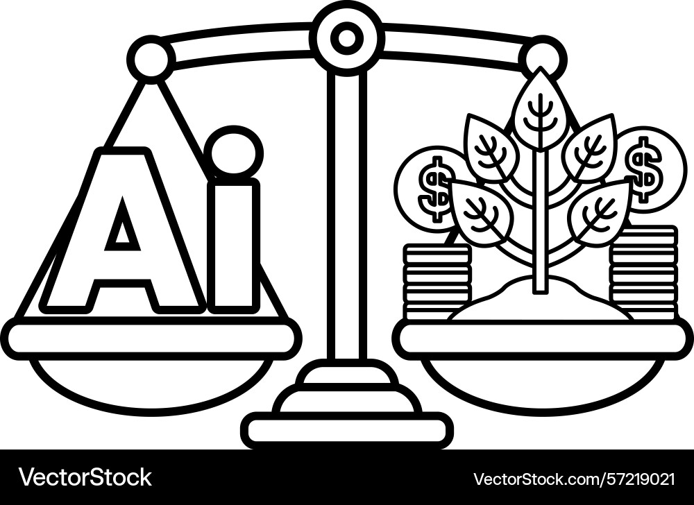 A scale with tree on the right and letters A scale with tree on the right and letters Vector Image