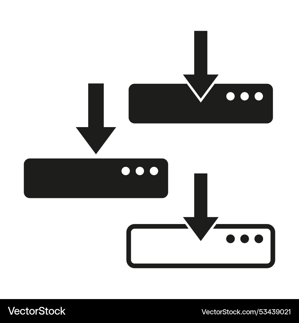 Download icons set arrows with buttons data Download icons set arrows with buttons data vector image