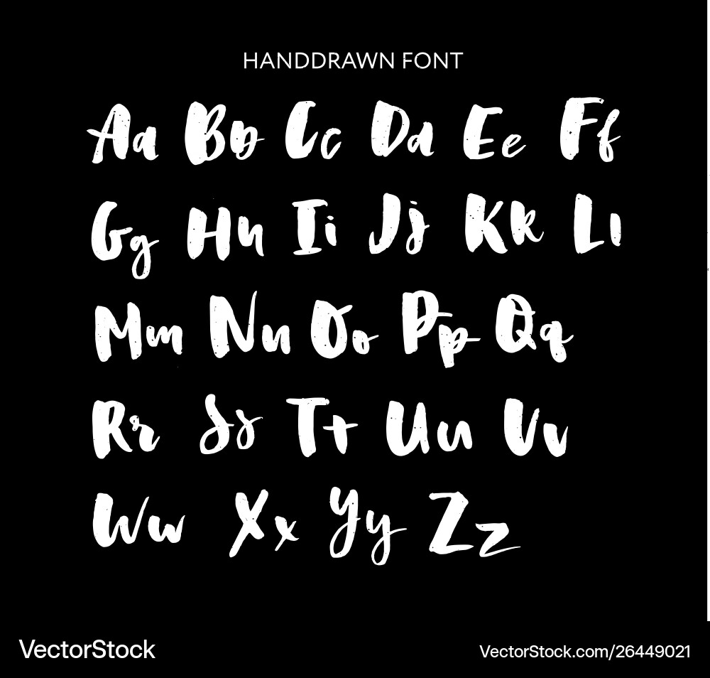Hand Lettering Alphabet Set - Script Style vector image