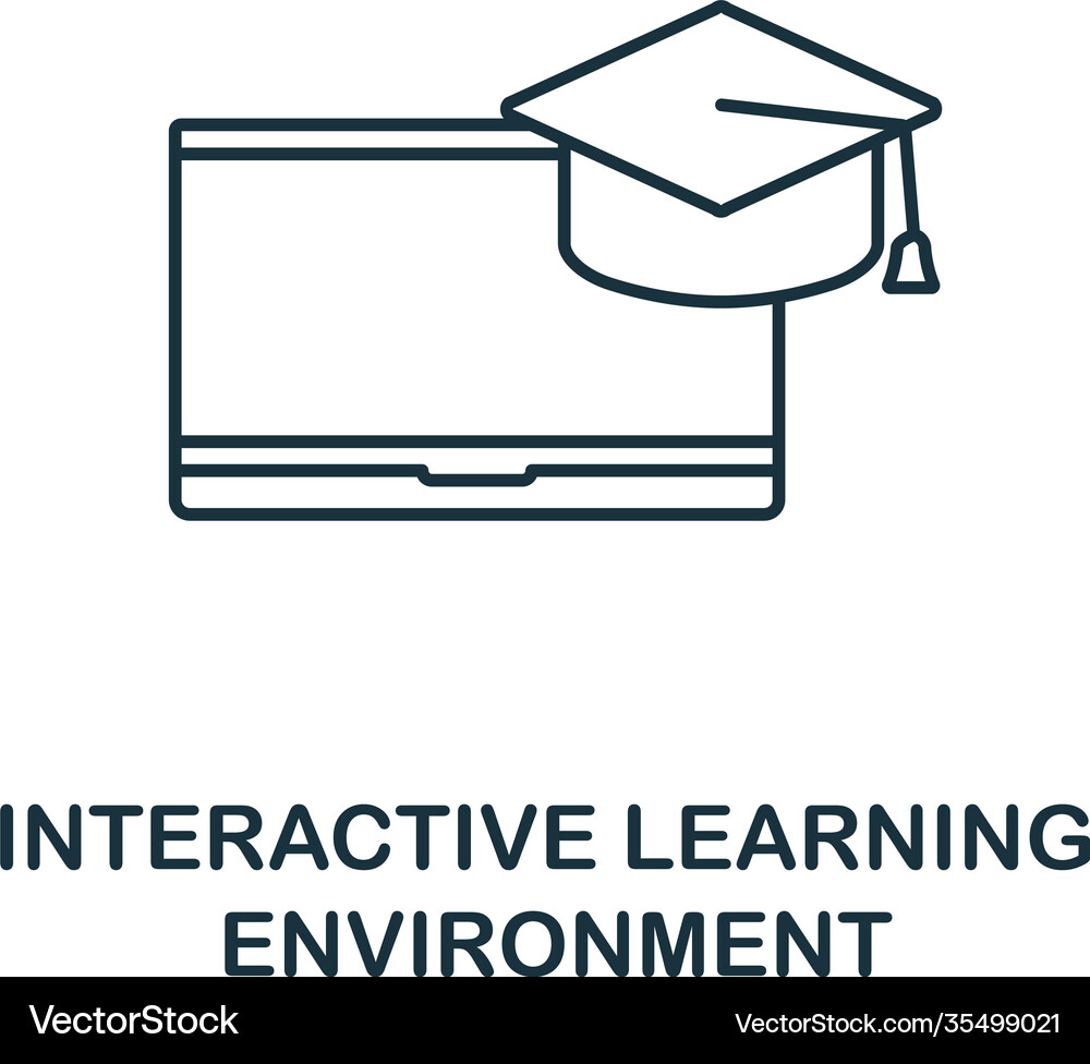 Interactive learning environment outline icon – Royalty-Free Vector |  VectorStock