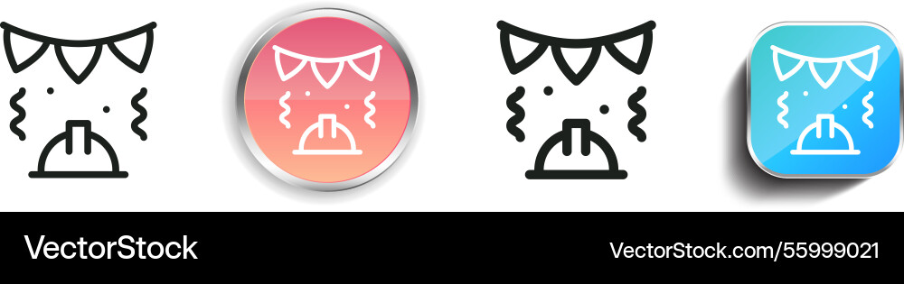 Labor day icon thin linear regular and button Labor day icon thin linear regular and button vector image