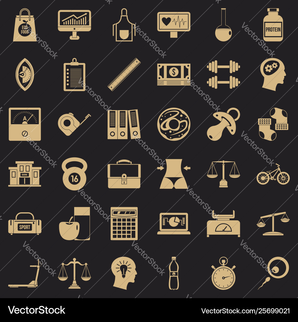 Libra icons set simple style Vector Image