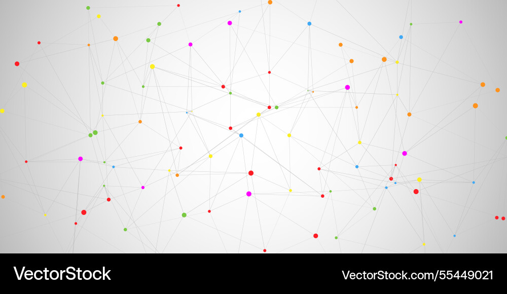 Low poly plexus design banner with multi coloured vector image