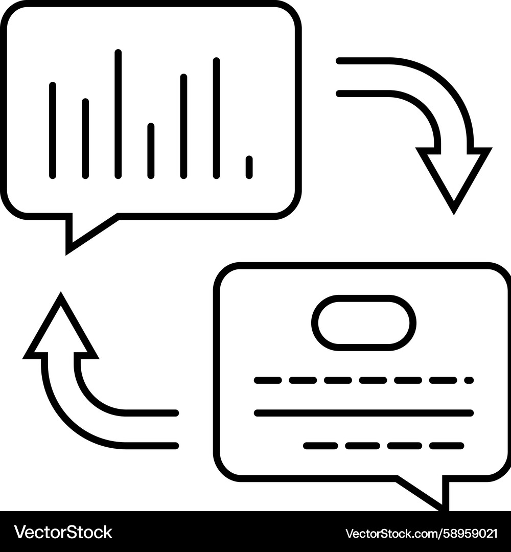 NLP Text Speech Wave Icon Set Vector Image