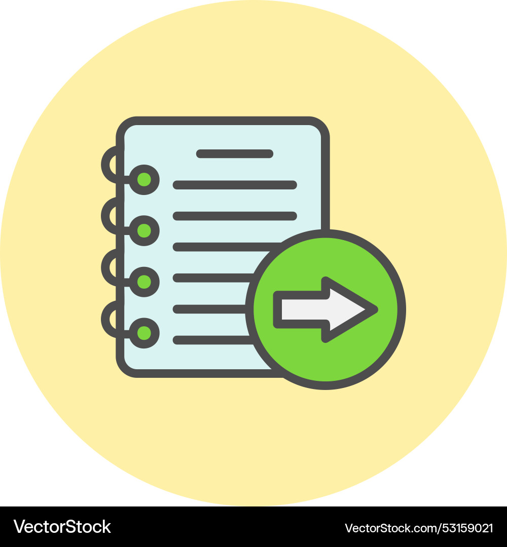 Notes line filled circle icon Vector Image