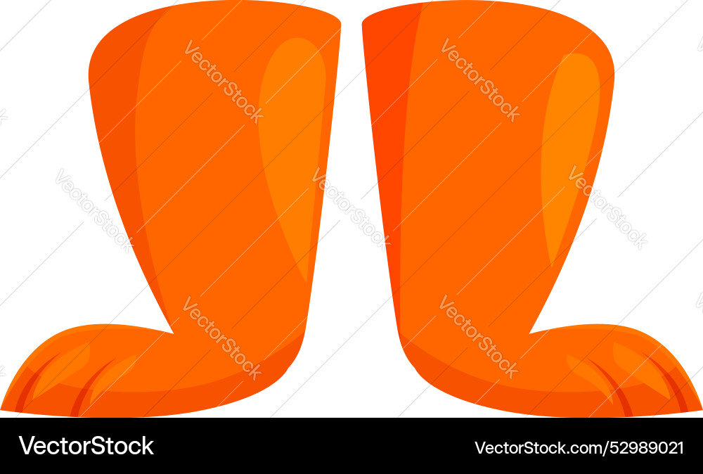 Orange animal paws standing on invisible surface Orange animal paws standing on invisible surface vector image