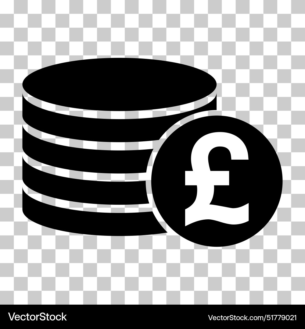 Pound stack coin flat icon money design cash sign Pound stack coin flat icon money design cash sign vector image