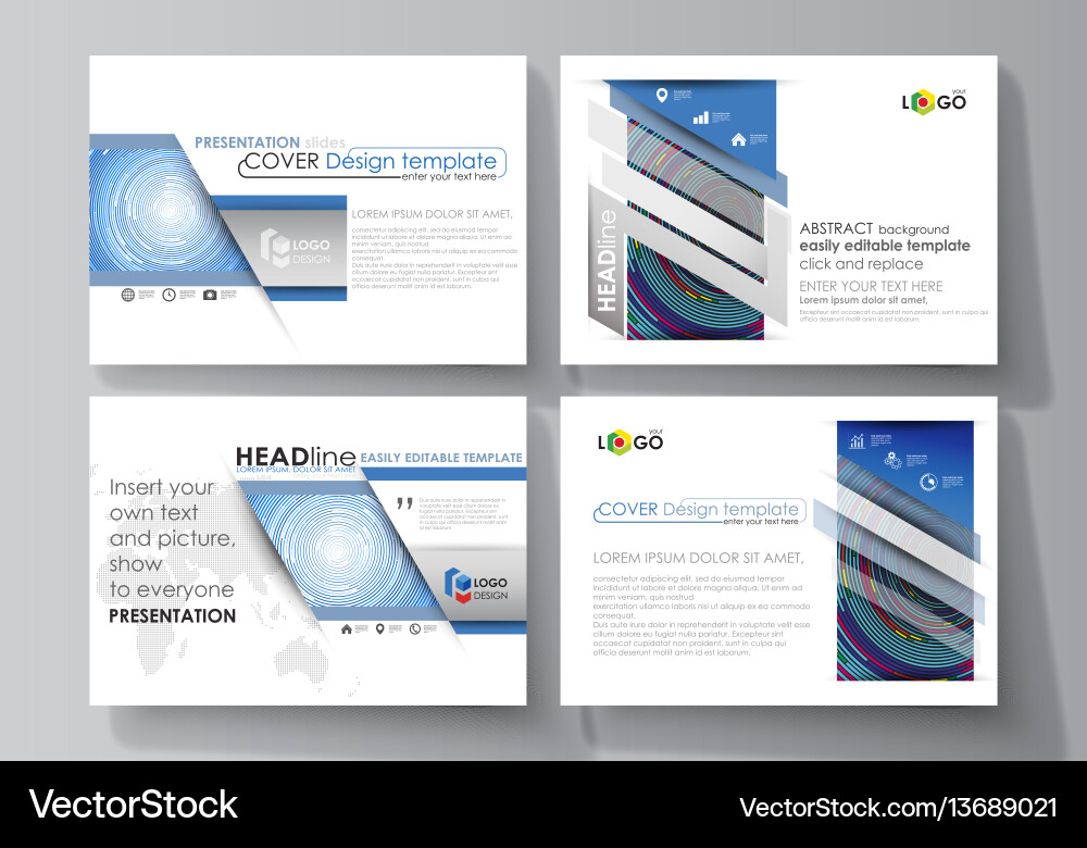 Set of business templates for presentation slides Set of business templates for presentation slides vector image