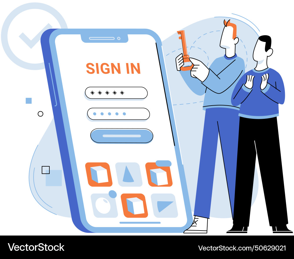 Sign up page users can on website through Vector Image