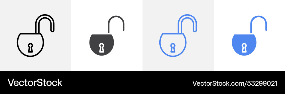 Unlocked icon set use for web ui or app Unlocked icon set use for web ui or app vector image