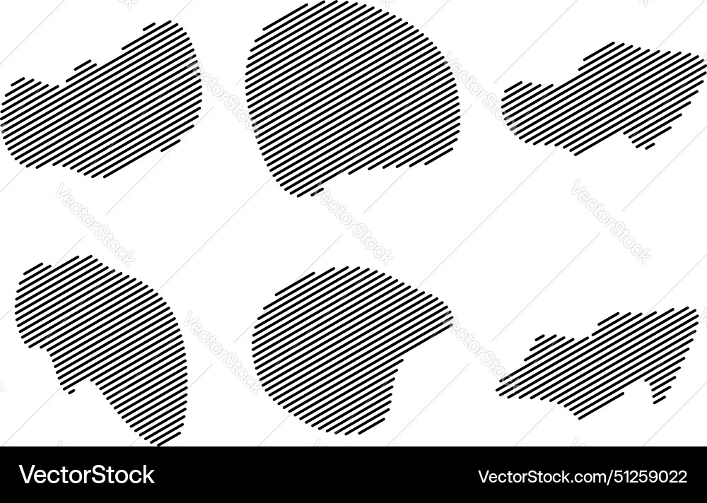 Abstract fluid shape stripe lines set Vector Image