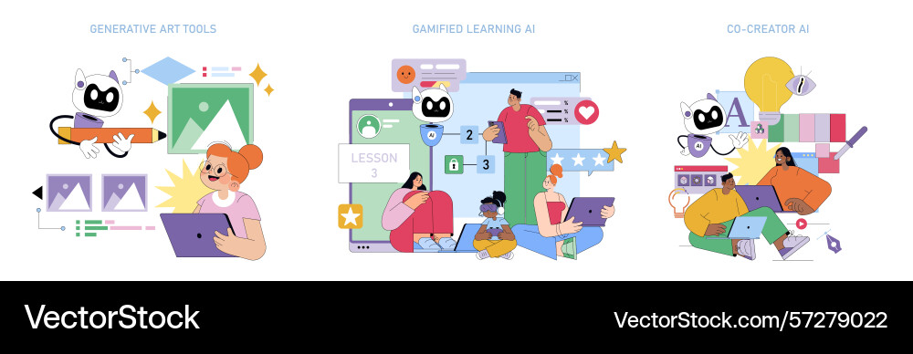 Ai tools and learning Vector Image