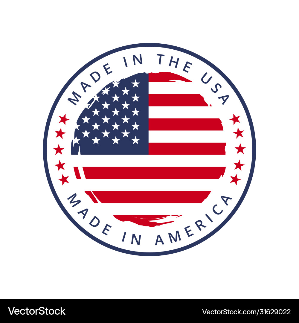 American Made Round Label Vector Image