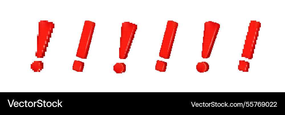 Multiple red exclamation marks in graphic design vector image