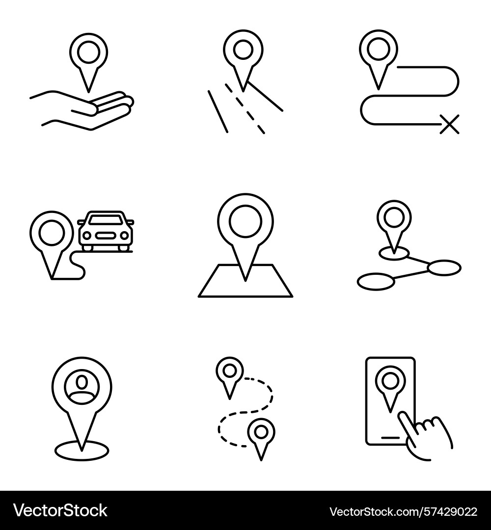 Navigation and gps pin icon collection Navigation and gps pin icon collection Vector Image