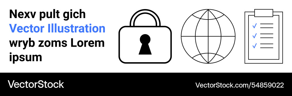 Secure global communication and task management Secure global communication and task management vector image