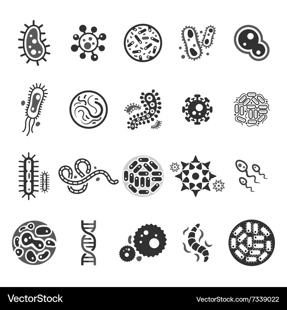 Virus cell icons Royalty Free Vector Image - VectorStock