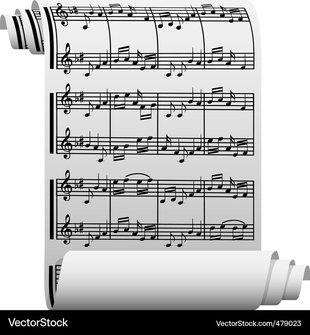 Antike Musik Partitur Vektorbild