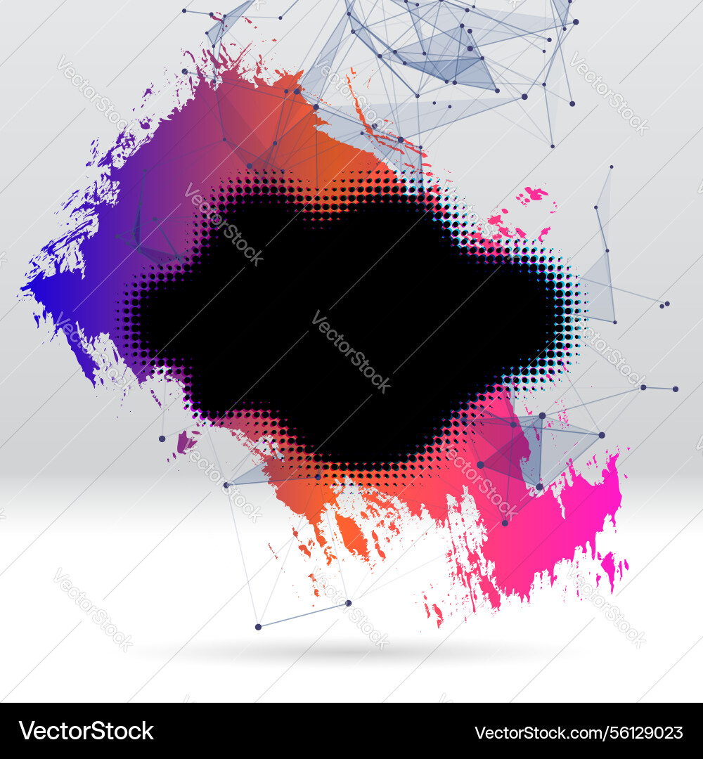 Background with brush stroke blot triangular Background with brush stroke blot triangular Vector Image