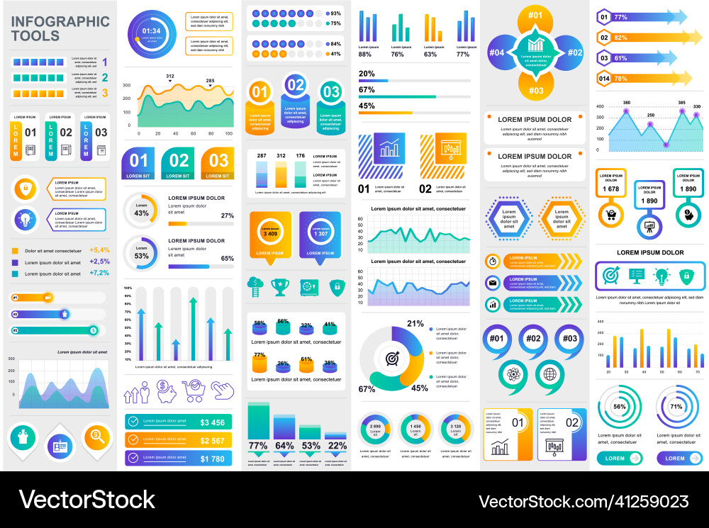 Bundle infographic elements data visualization Bundle infographic elements data visualization Vector Image