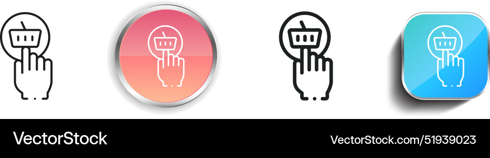 Buy icon thin linear regular and button style Buy icon thin linear regular and button style vector image
