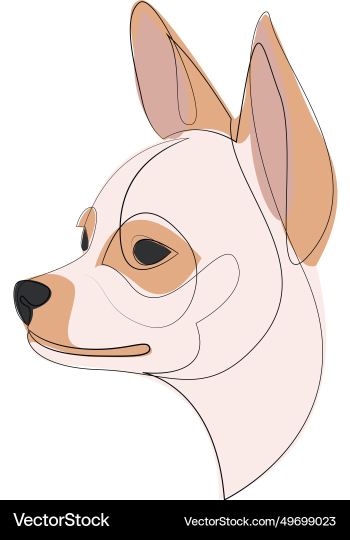 Continuous line chihuahua single minimal Continuous line chihuahua single minimal vector image